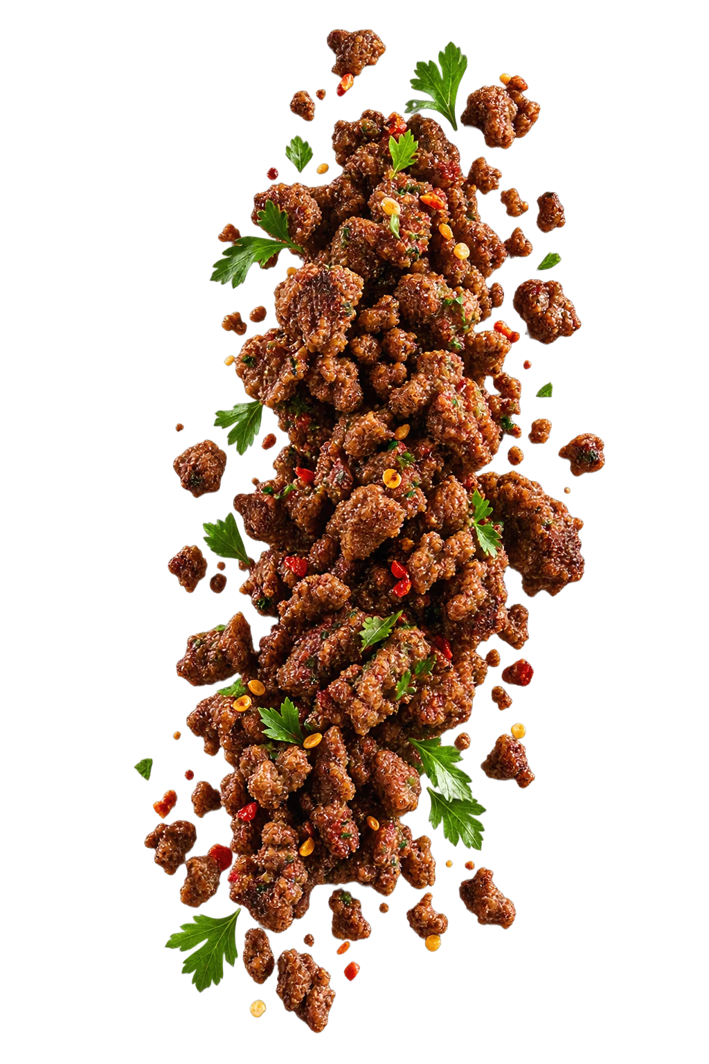 Seared seasoned ground beef